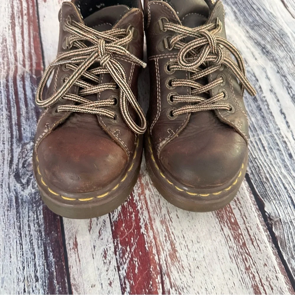 Vintage 90’s Dr. Marten’s 8312 Brown Leather Lace Up Chunky Shoes - Picture 6 of 10